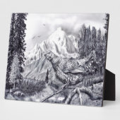 Plaque Quail en Mountains Fotoplaat (Zijkant)