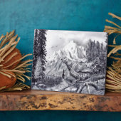 Plaque Quail en Mountains Fotoplaat (Zijkant)