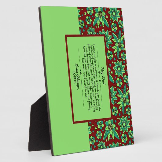 Plaque tabletop met Easel Fotoplaat (Zijkant)