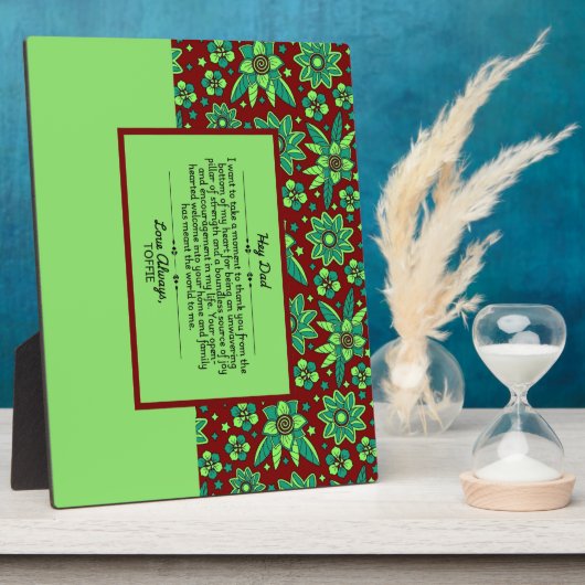 Plaque tabletop met Easel Fotoplaat (Zijkant)