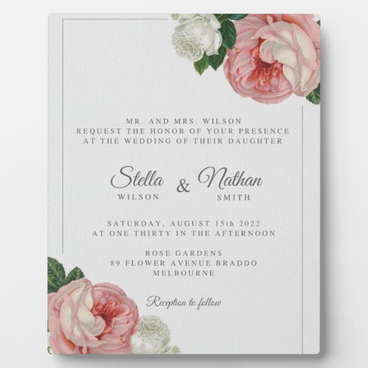 Plaque tabletop met Easel Fotoplaat (Voorkant)