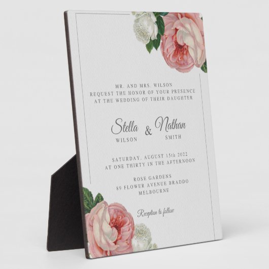 Plaque tabletop met Easel Fotoplaat (Zijkant)