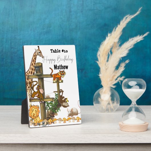 Plaque tabletop met Easel Wildlife Animals Fotoplaat (Zijkant)