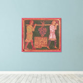 Plaque uit een kruis canvas afdruk (Insitu (Houten vloer))