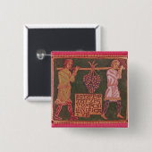 Plaque uit een kruis vierkante button 5,1 cm (Voorkant /achterkant)