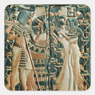 Plaque uit het deksel van de koffer met aanduiding vierkante sticker