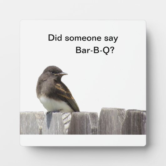 Plaque - vogel op hek fotoplaat (Voorkant)