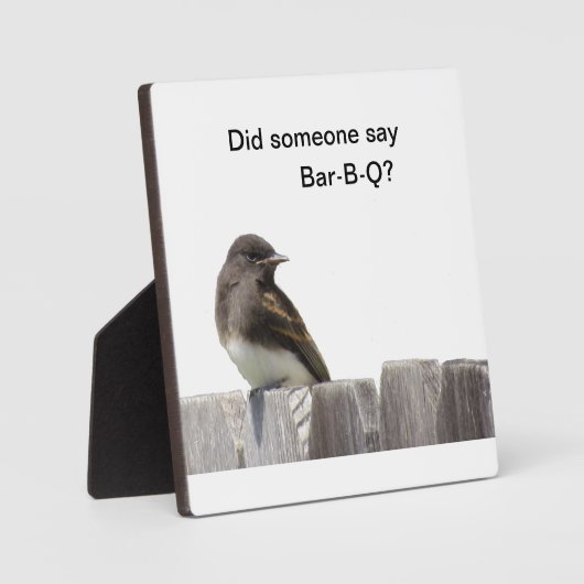 Plaque - vogel op hek fotoplaat (Voorkant)