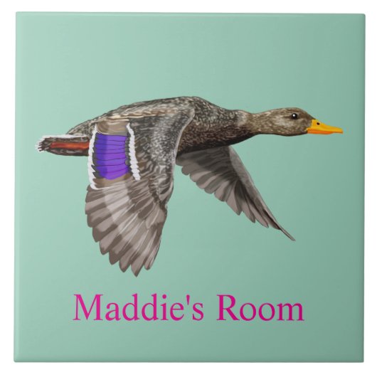 Plaque voor Wilde Eend Kamer Tegeltje (Voorkant)