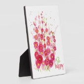 Plaque - Wees Happy Hollyhocks Fotoplaat (Zijkant)