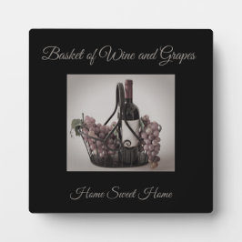Plaque with Easle Basket of Wine and Grapes HSH Fotoplaat