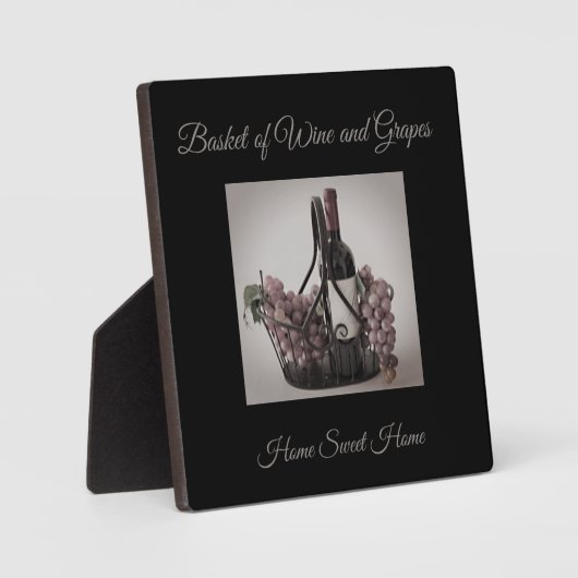 Plaque with Easle Basket of Wine and Grapes HSH Fotoplaat (Voorkant)