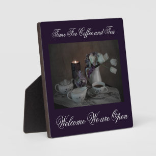 Plaque with Easle Time for Coffee and Tea Fotoplaat