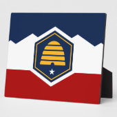 Plaque with flag of Utah State, USA Fotoplaat (Zijkant)
