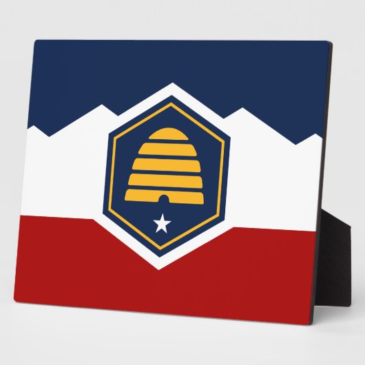 Plaque with flag of Utah State, USA Fotoplaat (Zijkant)