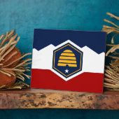 Plaque with flag of Utah State, USA Fotoplaat (Zijkant)