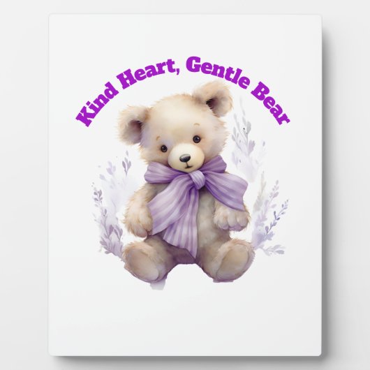 Plaquette Kind Hart Gentle Bear - Ontwerp van een  Fotoplaat (Voorkant)