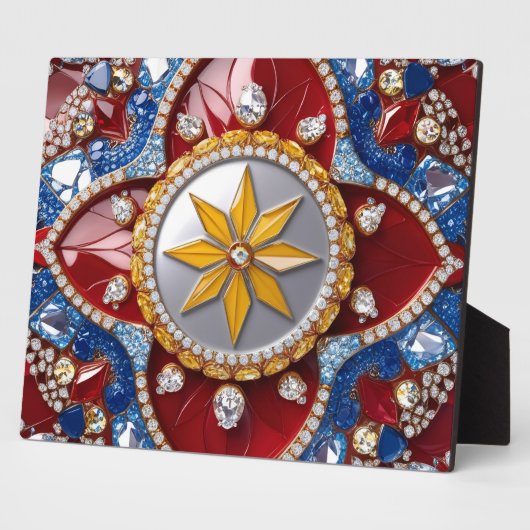 Plaquette met Colombiaanse kleuren Modern Design Fotoplaat (Zijkant)