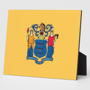 Plaquette met de vlag van New Jersey Fotoplaat