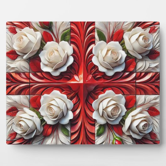 Plaquette met Engels Rozen Design Fotoplaat (Voorkant)