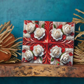 Plaquette met Engels Rozen Design Fotoplaat (Zijkant)