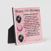 Plaquette met gedicht voor 50e verjaardag zus fotoplaat (Voorkant)