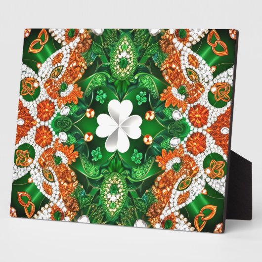 Plaquette met Ierland Kleuren Modern Design Fotoplaat (Zijkant)