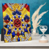 Plaquette met Roemenië Kleuren Modern Design Fotoplaat (Zijkant)