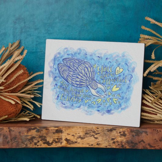 Plaquette met steun en liefde van de aartsengel Mi Fotoplaat (Zijkant)