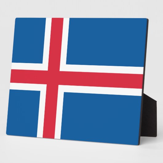 Plaquette met vlag van IJsland Fotoplaat (Zijkant)