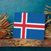 Plaquette met vlag van IJsland Fotoplaat (Zijkant)