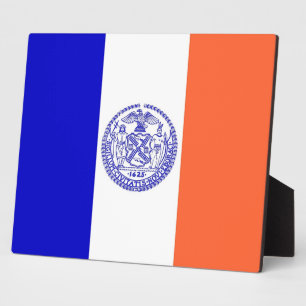 Plaquette met vlag van New York City Fotoplaat