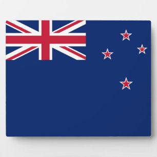 Plaquette met vlag van Nieuw-Zeeland Fotoplaat