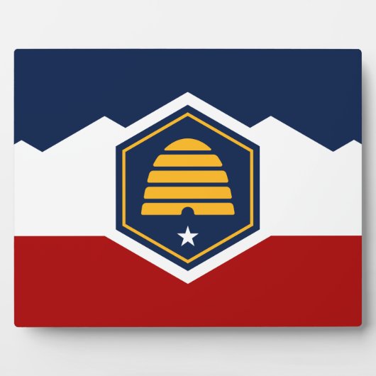 Plaquette met vlag van Utah State, VS Fotoplaat (Voorkant)