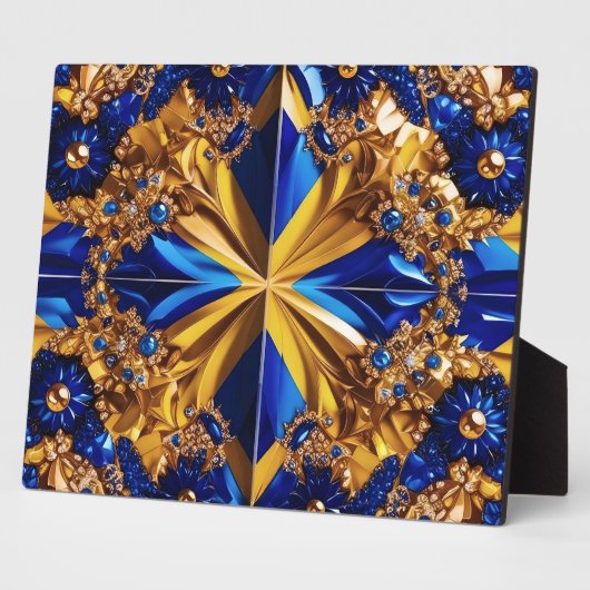 Plaquette met Zweden Kleuren Modern Design Fotoplaat (Zijkant)