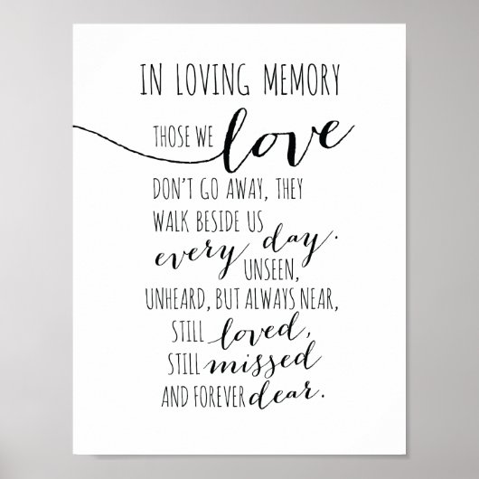 Plaquette 'Ter liefdevolle herinnering' - Degenen  Poster (Voorkant)