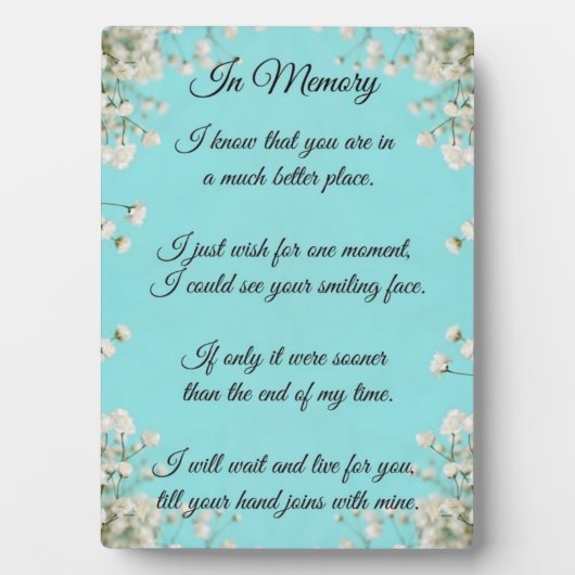 Plaquette ter nagedachtenis met easel fotoplaat (voorkant)