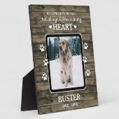 Plaquette ter nagedachtenis met rustieke houtnerin fotoplaat (Zijkant)