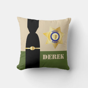 Plaquette van hulpsheriff politie-uniform kussen
