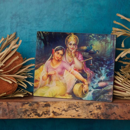 Plaquette van Radha en Krishna Fotoplaat (Zijkant)
