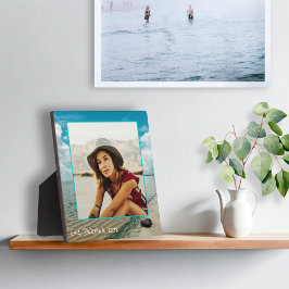 Plaquette voor staand fotolijst aan de waterkant fotoplaat