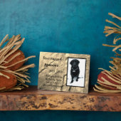 Plaquette voor tafel met standaard voor altijd gem fotoplaat (Zijkant)