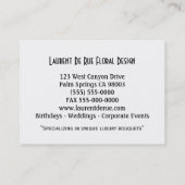 Plasher Bleek bloemblaadjes Professioneel 3,5" x 2 Visitekaartje (Achterkant)