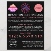 Plasma Ball, elektricien Adverteren Flyer (Voorkant)