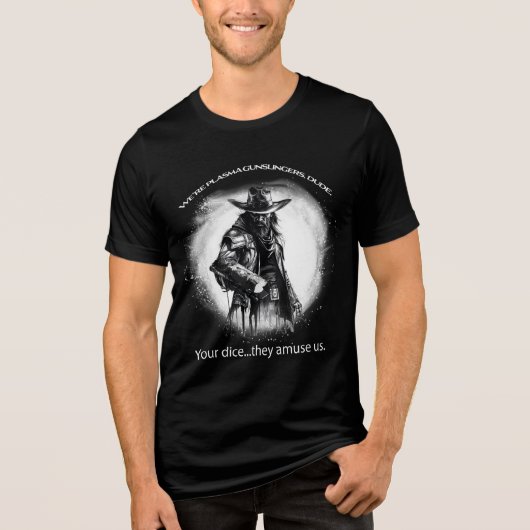 Plasma Gunslinger – Indie Sci-Fi & Fantasy RPG Tri-Blend Shirt (Voorkant)