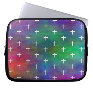Plasma met White Cross Polka Dots Laptop Sleeve