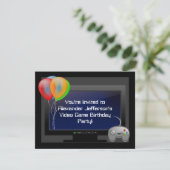 Plasma Videospel Gaming Verjaardagsfeestuitnodigin Kaart (Staand voorkant)