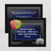 Plasma Videospel Gaming Verjaardagsfeestuitnodigin Kaart (Voorkant / Achterkant)
