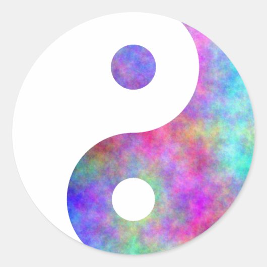 Plasma Yin Yang Ronde Sticker (Voorkant)
