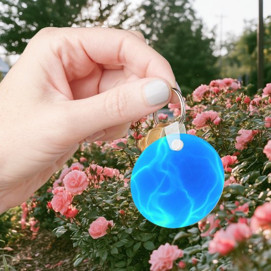 Plasmabal Aqua Blauwe Foto Sleutelhanger